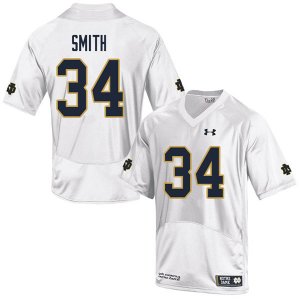 Notre Dame Fighting Irish Men's Jahmir Smith #34 White Under Armour Authentic Stitched Big & Tall College NCAA Football Jersey URU8099TB